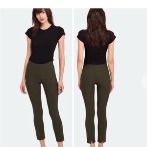 J. Jill Luxe Supima Elbow Sleeve Tee Womens Sz L Green Cream Striped Shirt Top